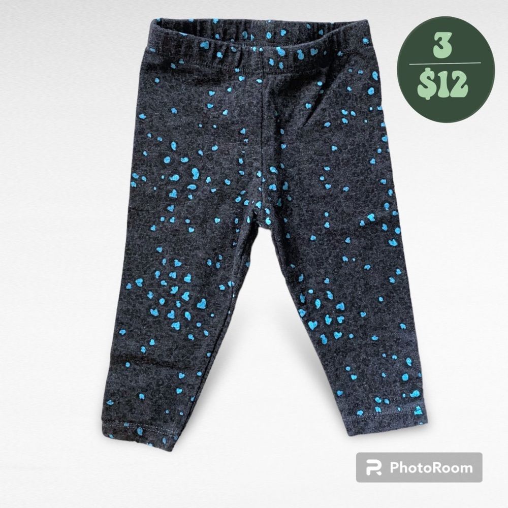 3/$12 Blue Leopard Print Koala Baby Leggings 3-6m